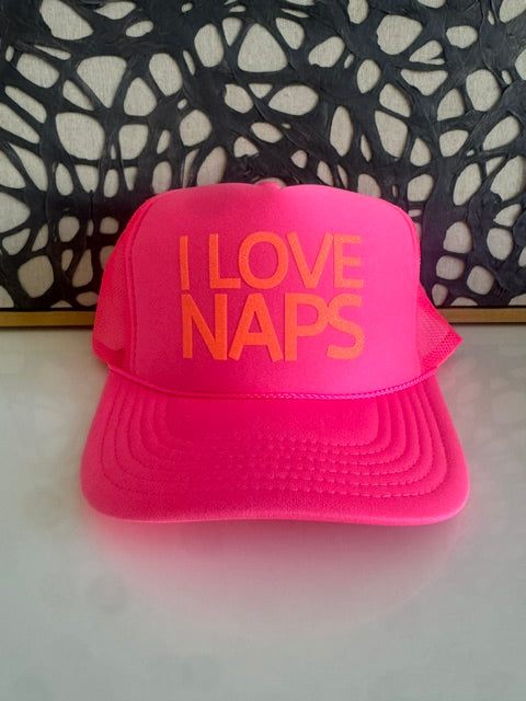 I Love Naps Pink Trucker
