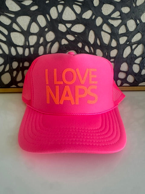 I Love Naps Pink Trucker