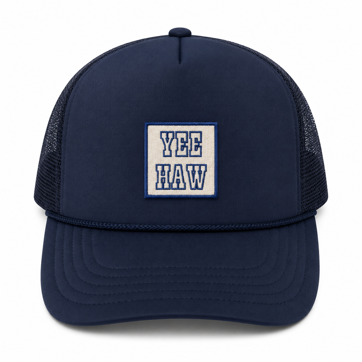 Western-inspired trucker hat with a "Yee Haw" embroidered patch, perfect for rodeos, country concerts, and everyday wear.