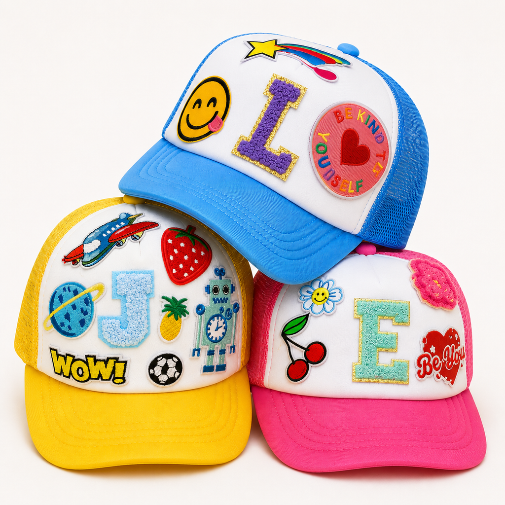 Signature Happy Hats trucker hat featuring a cheerful customizable design for everyday wear.